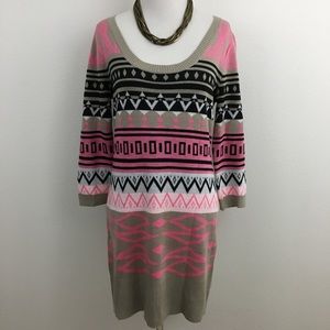 🔴 South Western Design Sweater Dress
